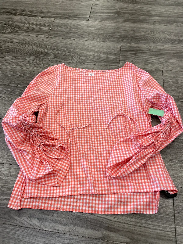 Premium Fabric Top Long Sleeve By Gap In Peach, Size: L