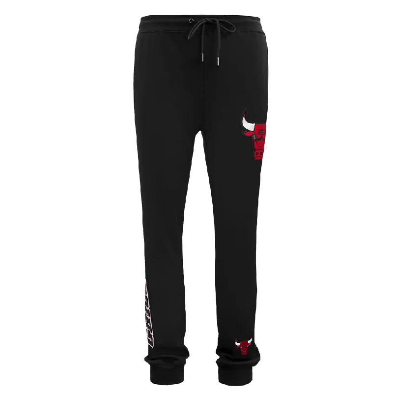 Stylish Apparel NBA CHICAGO BULLS CLASSIC CHENILLE MEN'S JOGGER (BLACK)