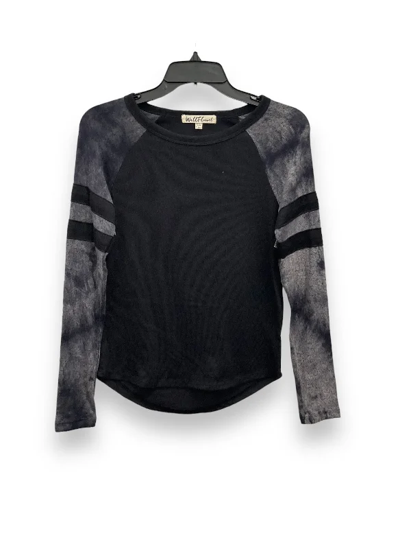 Soft Fabrics Black Top Long Sleeve Wallflower, Size S