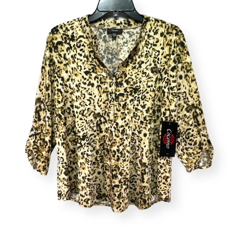 Street Tees Animal Print Top Long Sleeve Cocomo, Size M