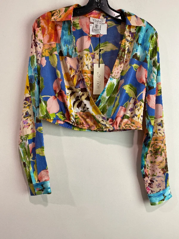 Cozy Apparel Top Long Sleeve By Rachel Zoe In Blue & Green, Size: Xs