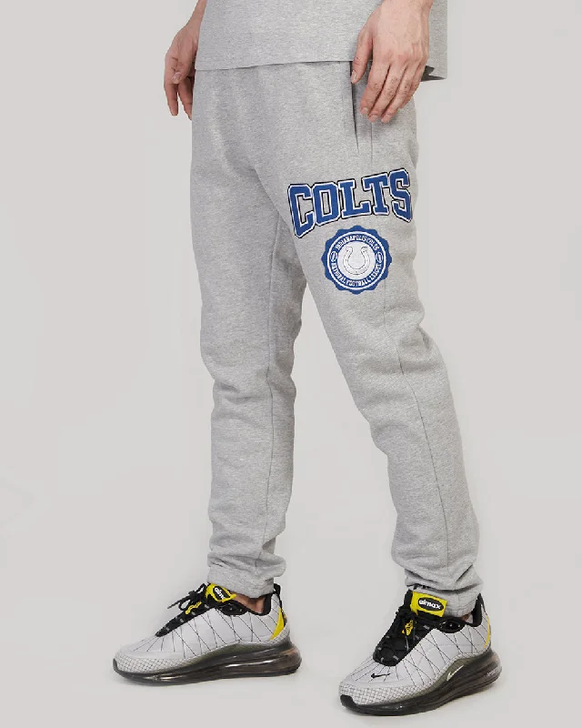 Leather Pants NFL INDIANAPOLIS COLTS CREST EMBLEM MEN'S RIB SWEATPANT (HEATHER GREY/ROYAL)
