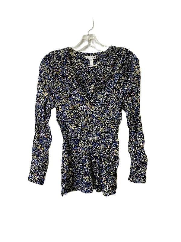 All-Day Wear Top Long Sleeve Basic By Leith In Blue, Size: S