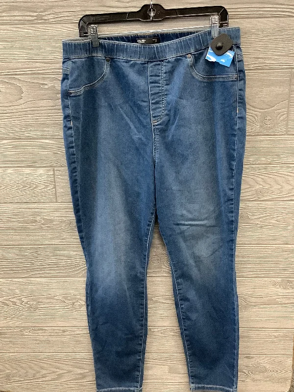 Relaxed Pants Jeans Jeggings By Simply Vera In Blue Denim, Size: 18