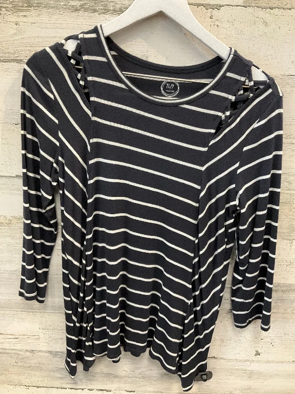 Relaxed Wear Top 3/4 Sleeve By Maurices In Navy, Size: M