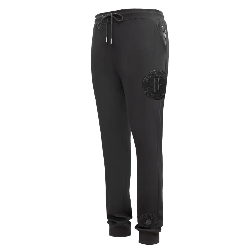 Practical Clothing NBA BROOKLYN NETS TRIPLE BLACK LOGO MEN'S JOGGER (BLACK)