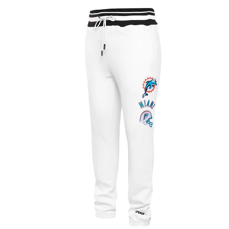 Stylish Joggers NFL MIAMI DOLPHINS RETRO CLASSIC MEN'S SWEATPANT (WHITE/BLACK)