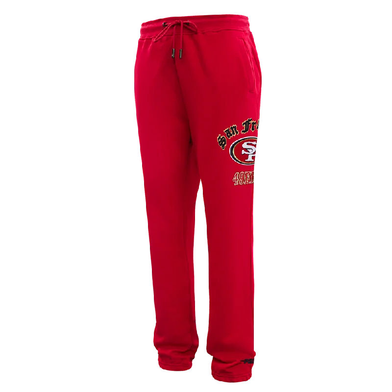 Designer Footwear NFL SAN FRANCISCO 49ERS OLD ENGLISH MEN'S SWEATPANT (RED)