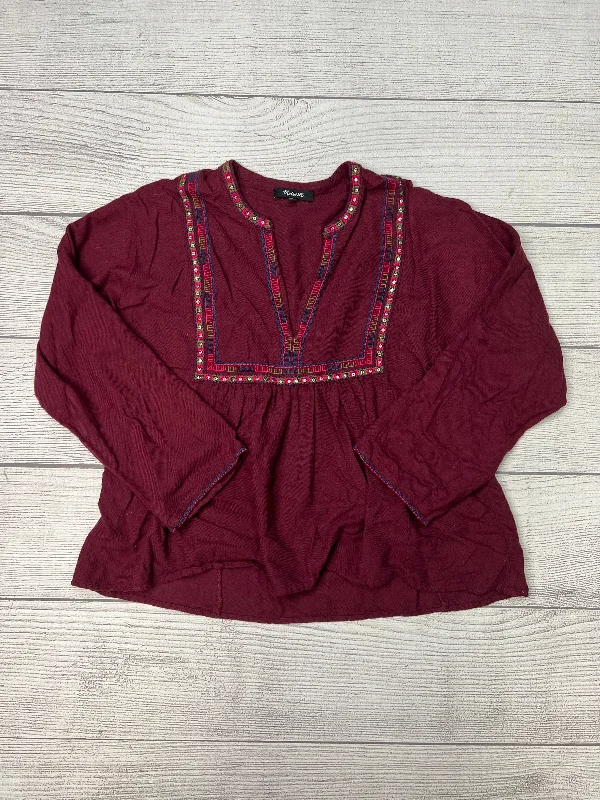 Comfortable Style Top Long Sleeve By Madewell In Purple, Size: L