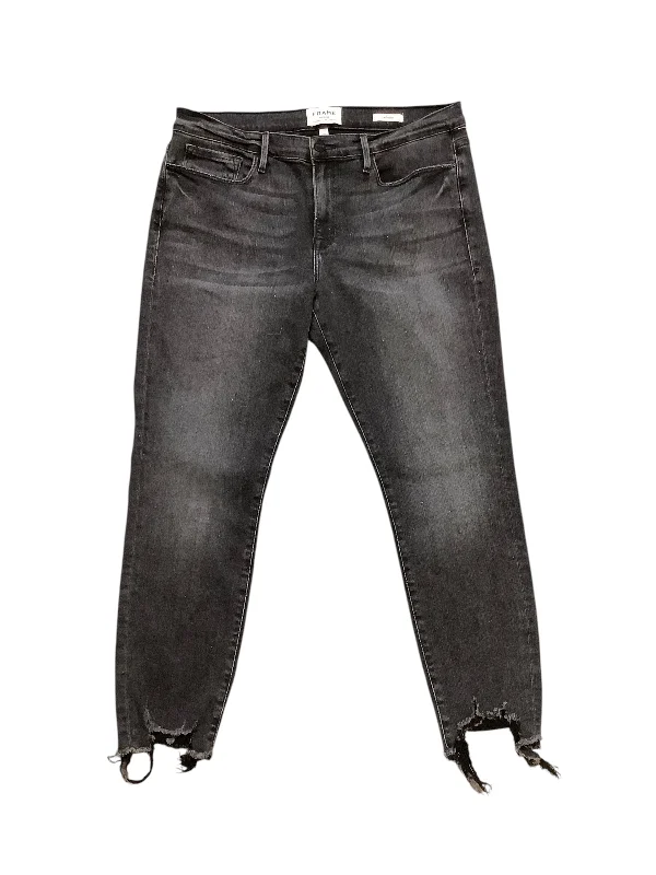 Functional Fashion Jeans Skinny By Frame In Black, Size: L