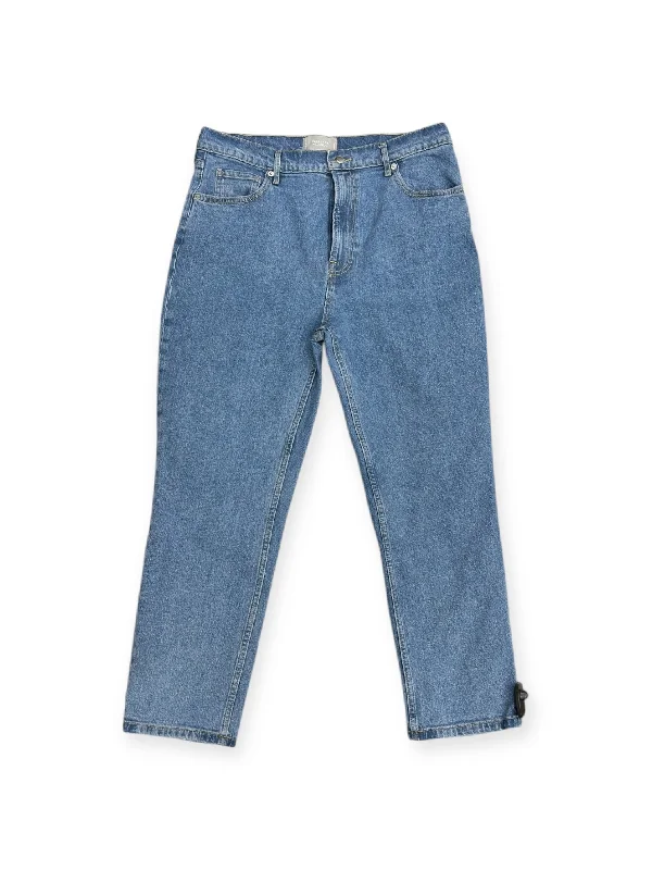 Designer Footwear Jeans Cropped By Everlane In Blue Denim, Size: 14