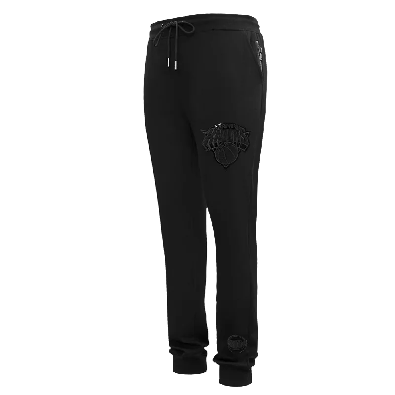 Long Trench Coats NBA NEW YORK KNICKS TRIPLE BLACK LOGO MEN'S JOGGER (BLACK)