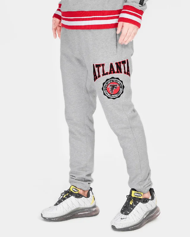 Varsity Jackets NFL ATLANTA FALCONS CREST EMBLEM MEN'S RIB SWEATPANT (HEATHER GRAY/RED)