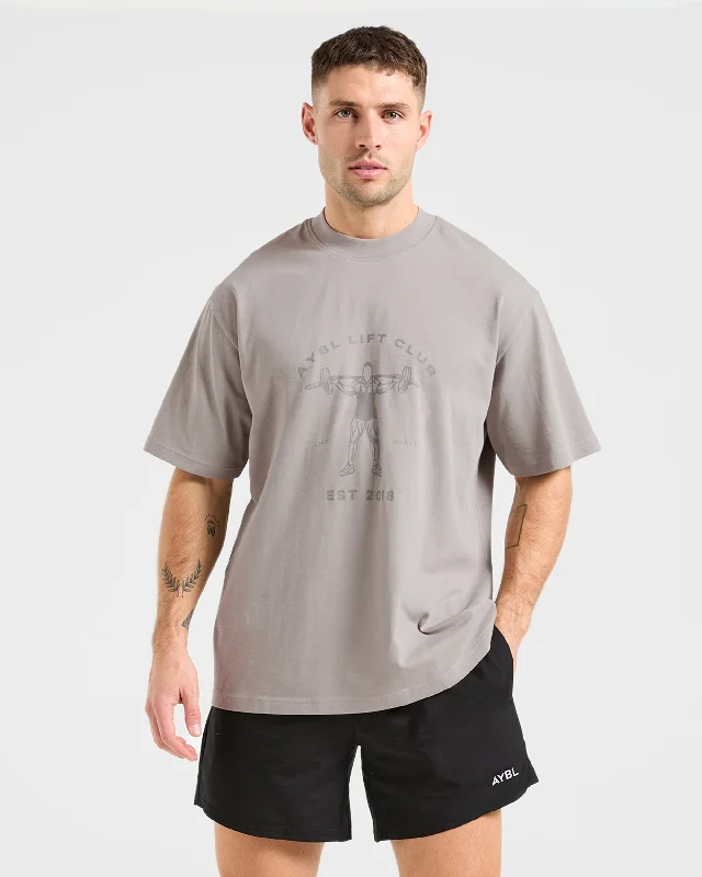 Summer Tees Lift Club Oversized T Shirt - Fog