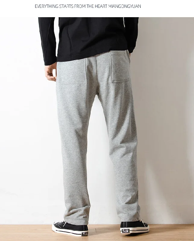 Outdoor Wear Men's Loose Drooping Cotton Knitted Sweatpants