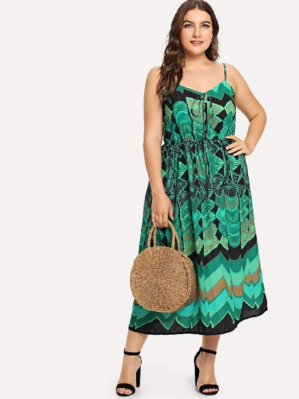Perfect Tailoring Plus Geo Print Cami Dress