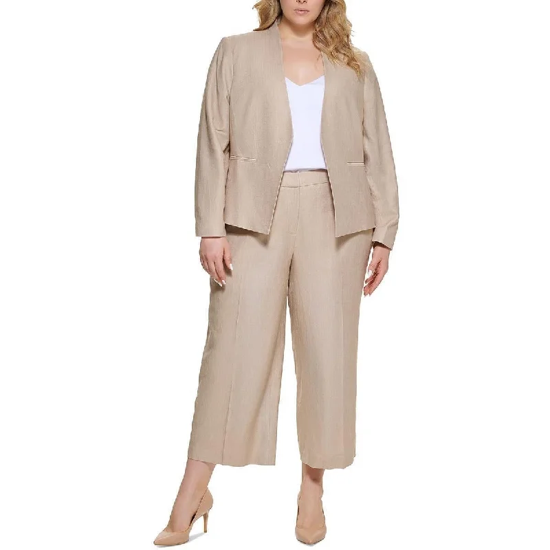 Sweet Breath Calvin Klein Women's Twill Cropped Wide Leg Pants Brown Size 26