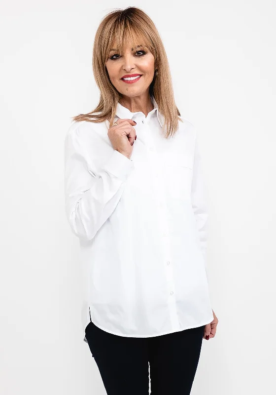 Multifunctional Style Street One Patch Pocket Shirt, White