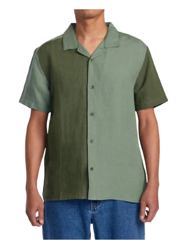 Casual Outfit Vacancy Short Sleeve Woven Shirt In Surplus