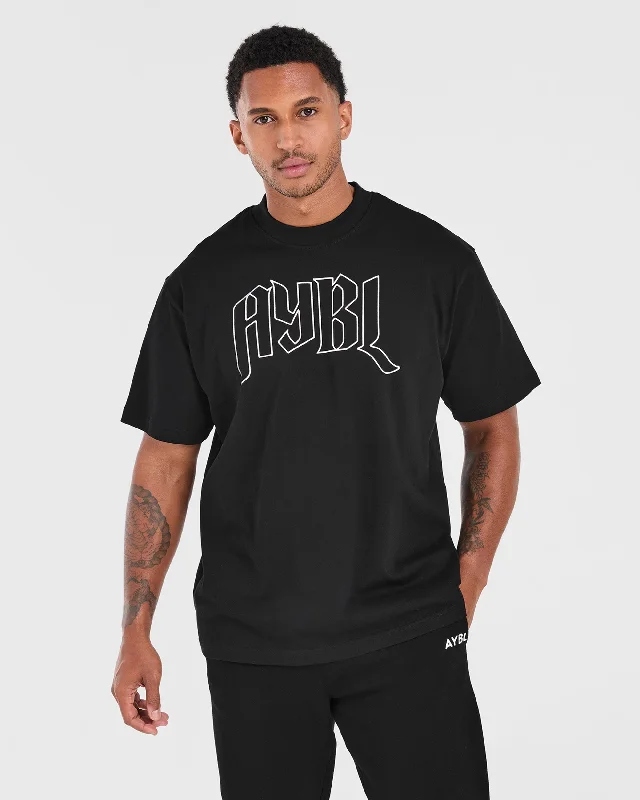 Designer Footwear Gothic Oversized T Shirt - Black