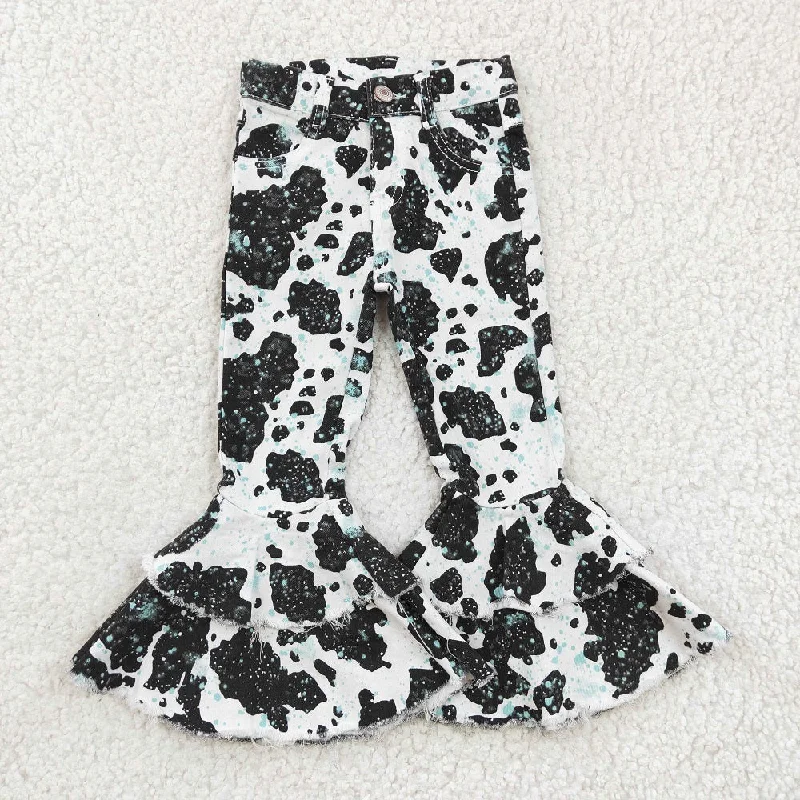Techwear Fashion P0031 Girls Tie Dye Cow Jeans