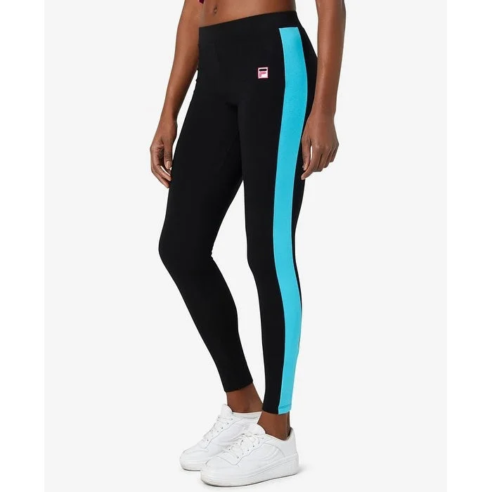 New Products Fila Women's Riviera Striped Full Length Leggings Black Size X-Small