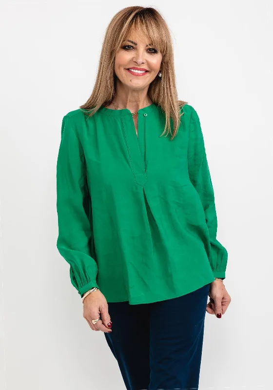 Practical Style Street One Round Neck Blouse, Brisk Green