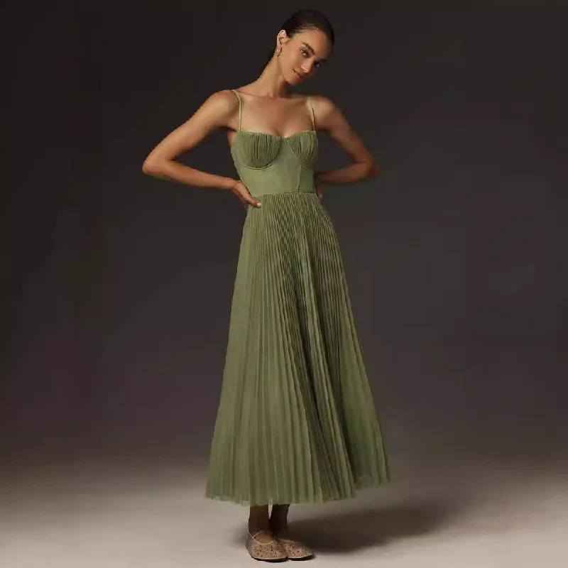 Fashionable And Fashionable Sling Backless Sleeveless Slim Fit Dress