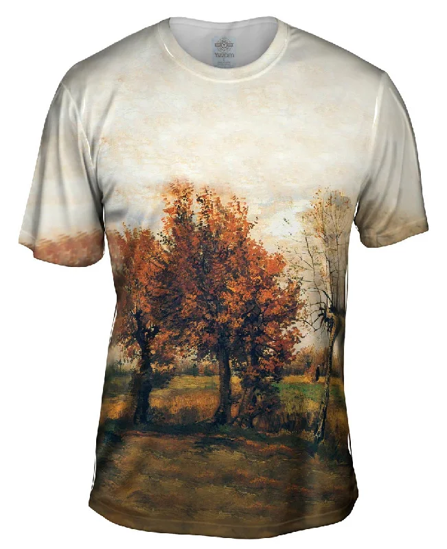 Printed Scarves Van Gogh -"Autumn Landscape with Trees" (1885)