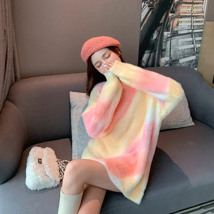 Modern Tailoring Lovely Dyed Soft Knitting Sweater Tops