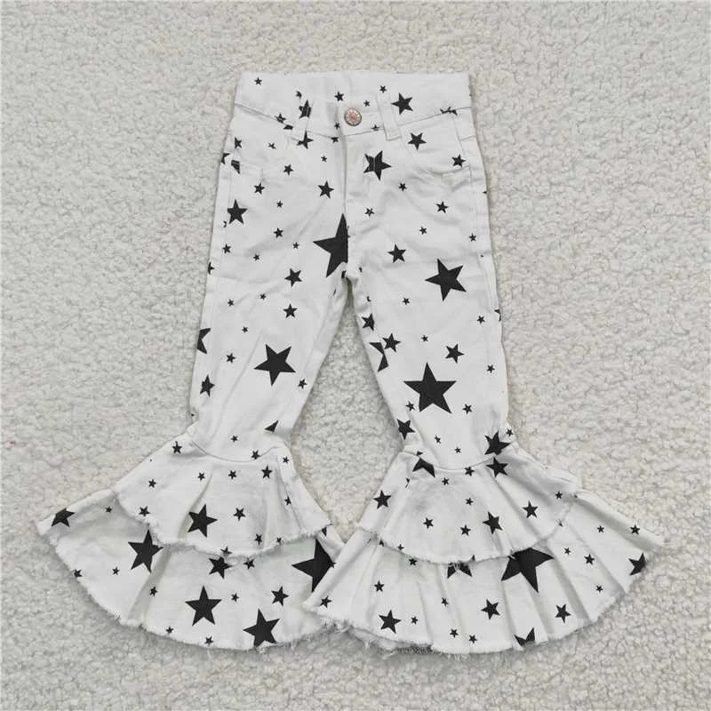 Tech Jackets P0068 Black star White denim pants