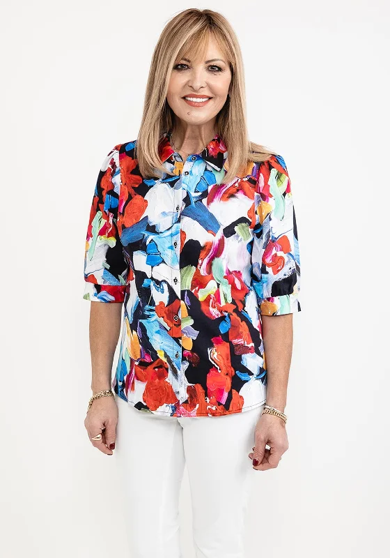 Fashion Must-have Dolcezza Bold Print Short Sleeve Shirt, Multi