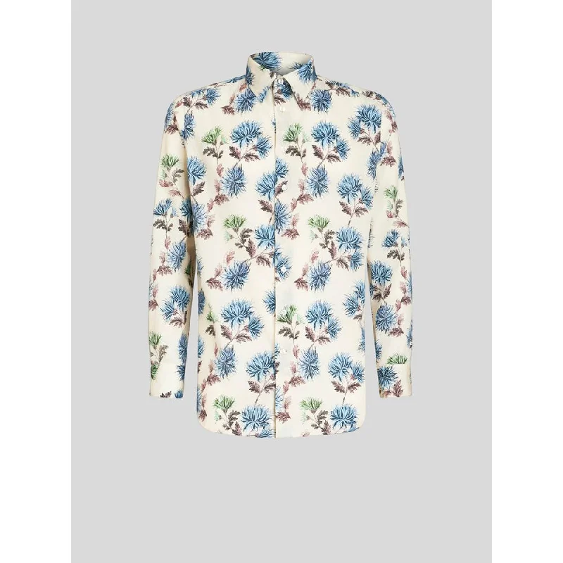 Summer Tees SHIRT WITH DAHLIAS AND MINI LOGO