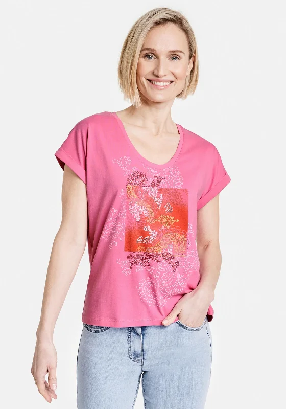 American Style Gerry Weber Paisley Graphic T-Shirt, Pink