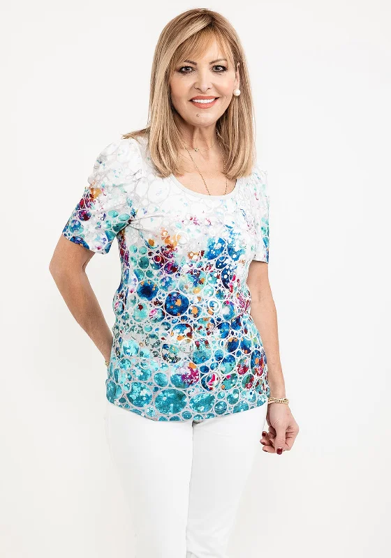 Unique Fashion Dolcezza Bubble Print T-Shirt, Silver Multi