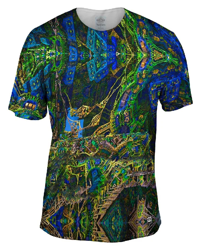 Active Wear Building Fractal Design Pattern Green