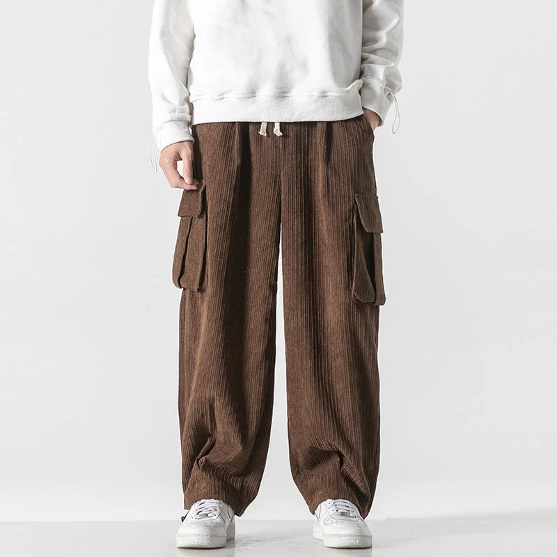 Stylish Comfort Men's Corduroy Loose Wide Leg Straight Casual Pants