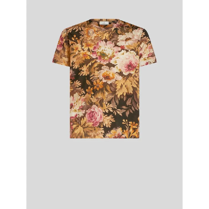 Retro Style FLORAL PRINT T-SHIRT