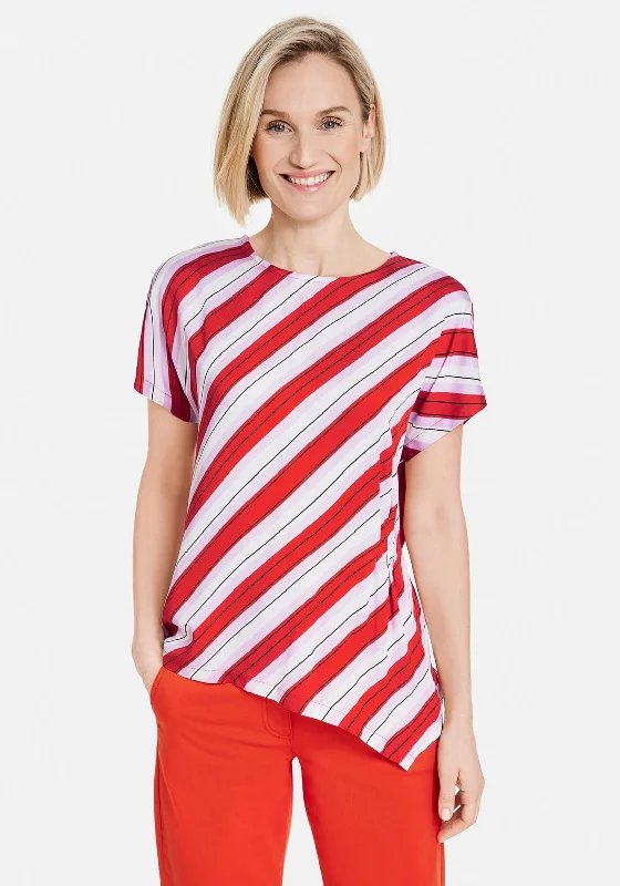 Classic Series Gerry Weber Diagonal Stripe Top, Red Multi