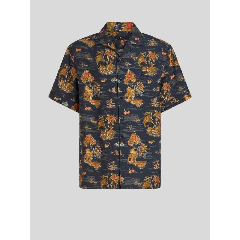 Smart Casual PRINTED SILK BOWLING SHIRT