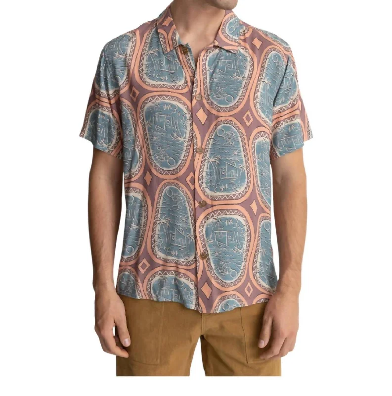 Easy Fashion Vista Short Sleeve Shirt In Rust