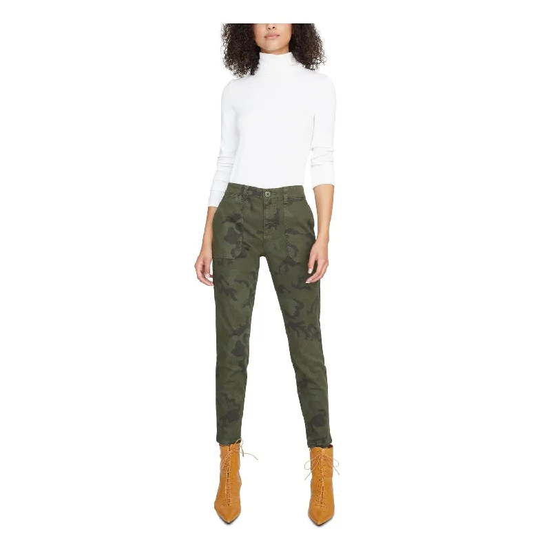 Perfect Tailoring Sanctuary Women's Zippered Pocketed Ankle Camouflage Skinny Jeans Green Size 29