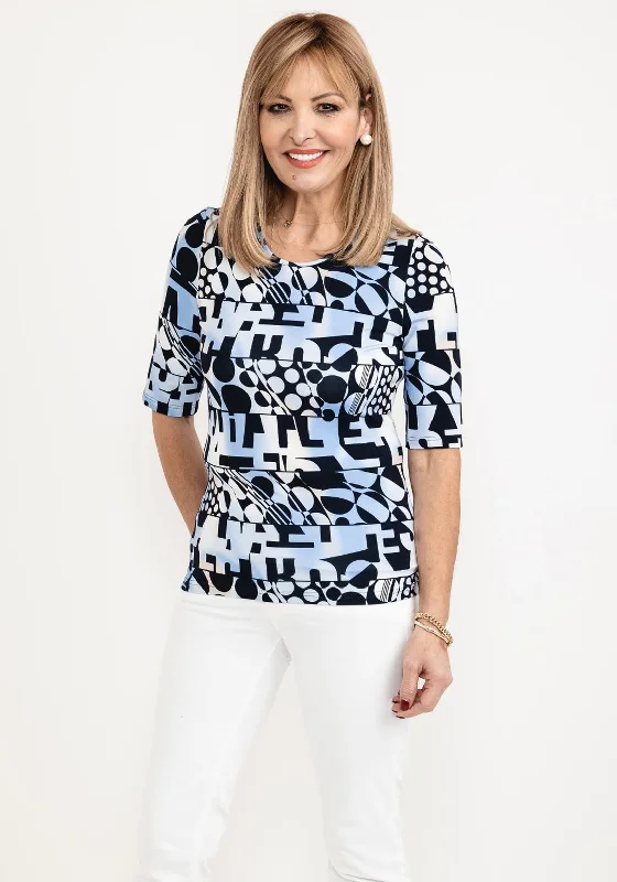 Dressing Tips Barbara Lebek Shape Print T-Shirt, Navy & Blue