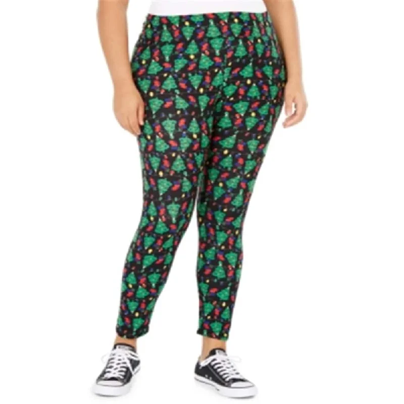 Classic Style Planet Gold Women's Trendy Printed Leggings Black Size 1X