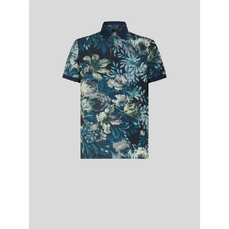 Casual Hoodies POLO SHIRT WITH FLORAL PRINT