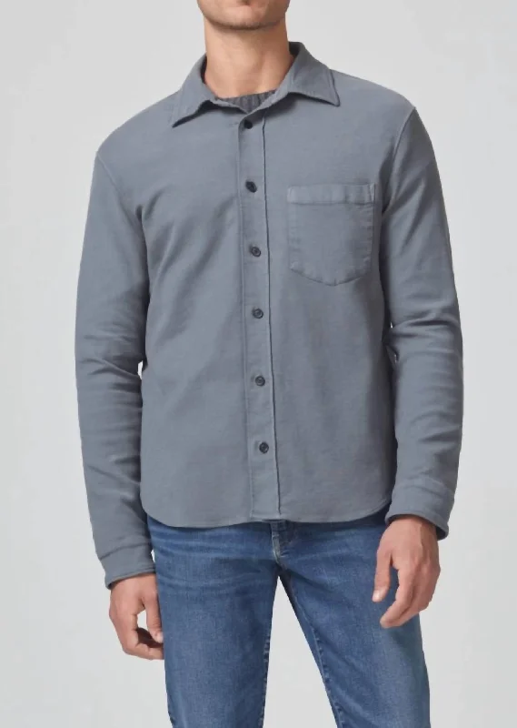 Comfortable Outfits Luca Bucket Dye Shirt In Shadow