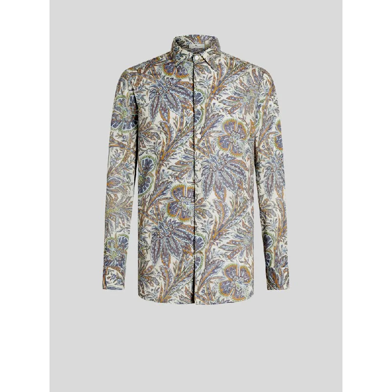 Relaxed Wear SHIRT WITH FOLIAGE PATTERN