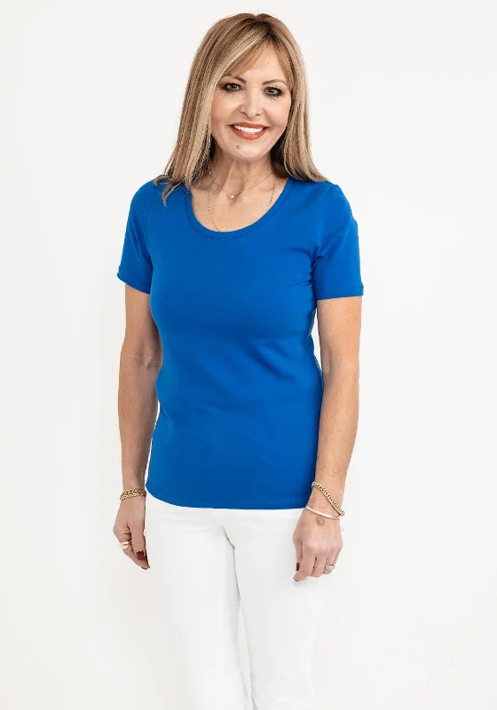 Free And Comfortable Dolcezza Round Neck T-Shirt, Royal Blue
