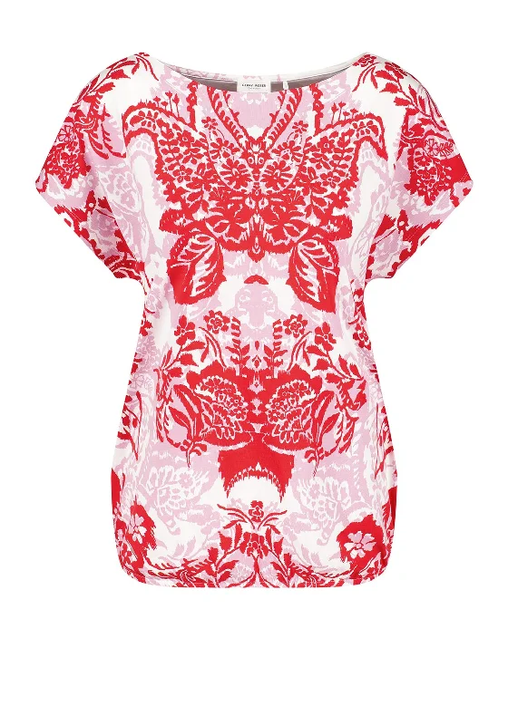 Body Design Gerry Weber Printed T-Shirt, Red & Pink