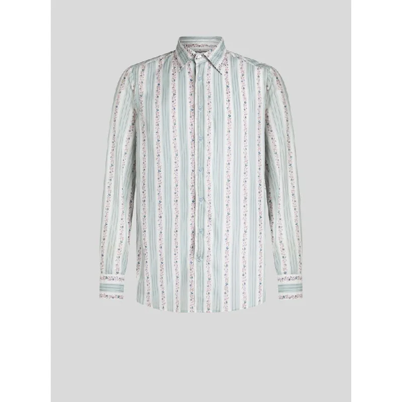 Effortless Style STRIPED SHIRT WITH FLOWERS